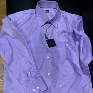 Brand New Ike Behar Dress Shirt Purple Sz M